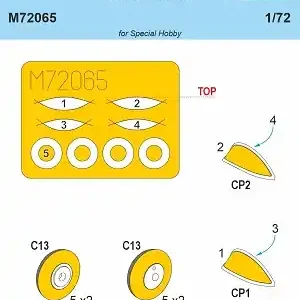 Dernier Modèle Special Hobby M72065 de Havilland DH-94 Moth Minor - Paint Mask Set (for Special Hobby Kits)