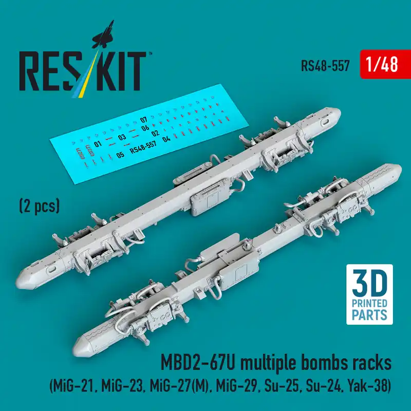 Prix Réduit RES/KIT 48-0557 MBD2-U6-67U Multiple Bombs Racks (2 pcs / 3D Printed)