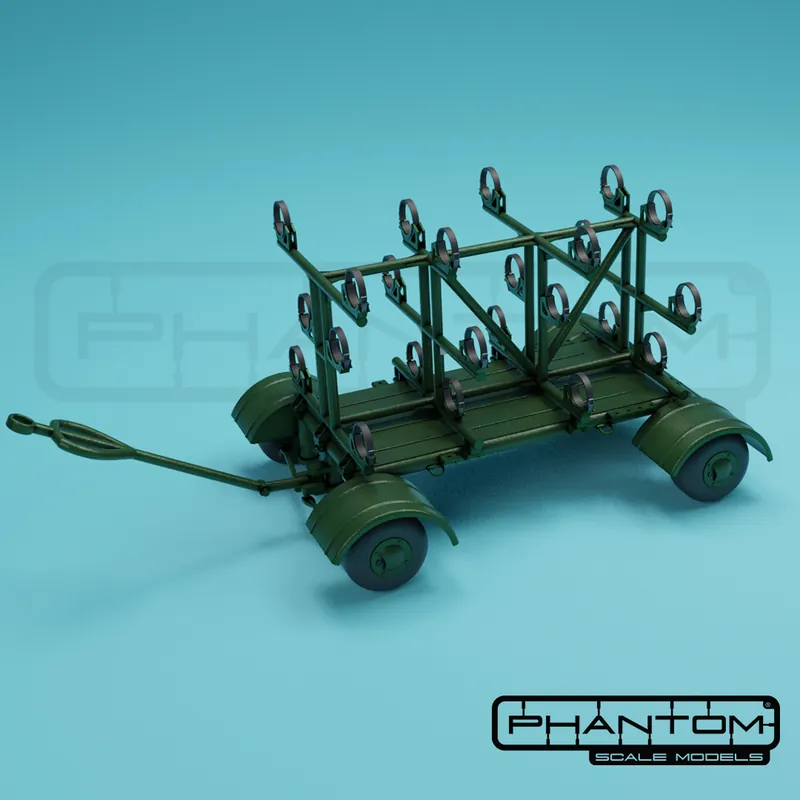 Phantom Scale Models 2023-20-L48 Soviet R-3 Rocket Transport Cart - for MiG-21 Paiement Sécurisé