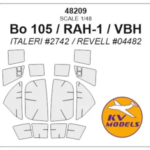 Dernier Modèle KV Models 48209 Bo-105 / RAH-1 / VBH (ITALERI)