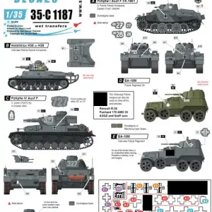 Commander Vite Star-Decals 35-C1187 Ordnungs Polizei 2. Tanks and AFVs mix. Anti Partisan and security service.