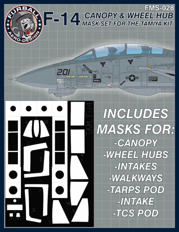 Paiement Sécurisé Furball Aero-Design FMS028 Grumman F-14 A/D Tomcat - Painting Mask Set (for Tamiya kits)