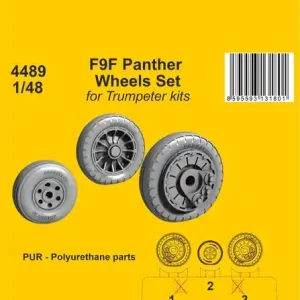 CMK K4489 F9F Panther Wheels Set (For Trumpeter Kits) Commander Maintenant