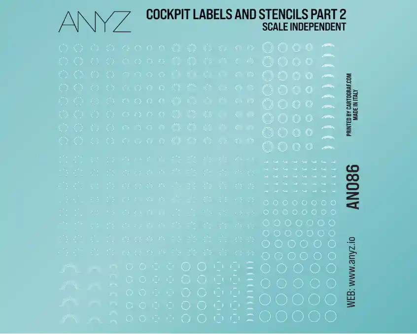 Anyz Model Accessories 086 Cockpit Labels And Stencils Part 2 (Scale Independent) Commande En Gros