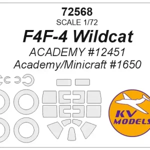 Expédition Rapide KV Models 72568 F4F-4 Wildcat (ACADEMY 12451, Academy/Minicraft 1650) And Wheels Masks