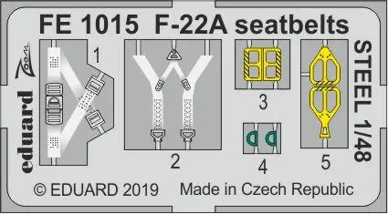 Jusqu'à Épuisement Des Stocks Eduard FE1015 F-22A seatbelts STEEL HASEGAWA