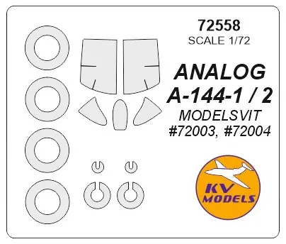 Super Prix KV Models 72558 ANALOG А-144-1 / А-144-2 (MODELSVIT) + wheels masks