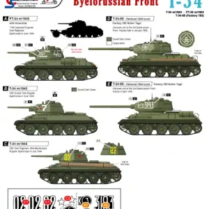 Pas Cher Star-Decals 35-850 Byelorussian Front. T-34 m/43, PT-34 m/43 and T-34-85.