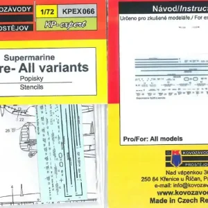 Bon Marché Kovozavody Prostejov KPEX066 Supermarine Spitfire - Stencils (All Variants)