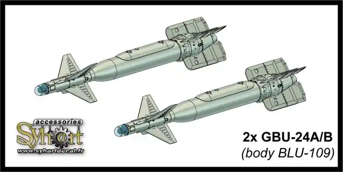 Authentique Syhart Decal AD020-48 2x GBU-24A/B ‘Paveway III‘ (Body BLU-109) + Decals