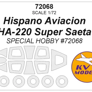 Haute Qualité KV Models Hispano Aviacion HA-220 Super Saeta (SPECIAL HOBBY 72068) + masks for wheels