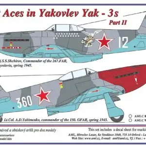 AML C8013 Soviet Aces in Yakovlev Yak-3 Part 2 (2 decal versions) Achat Immédiat