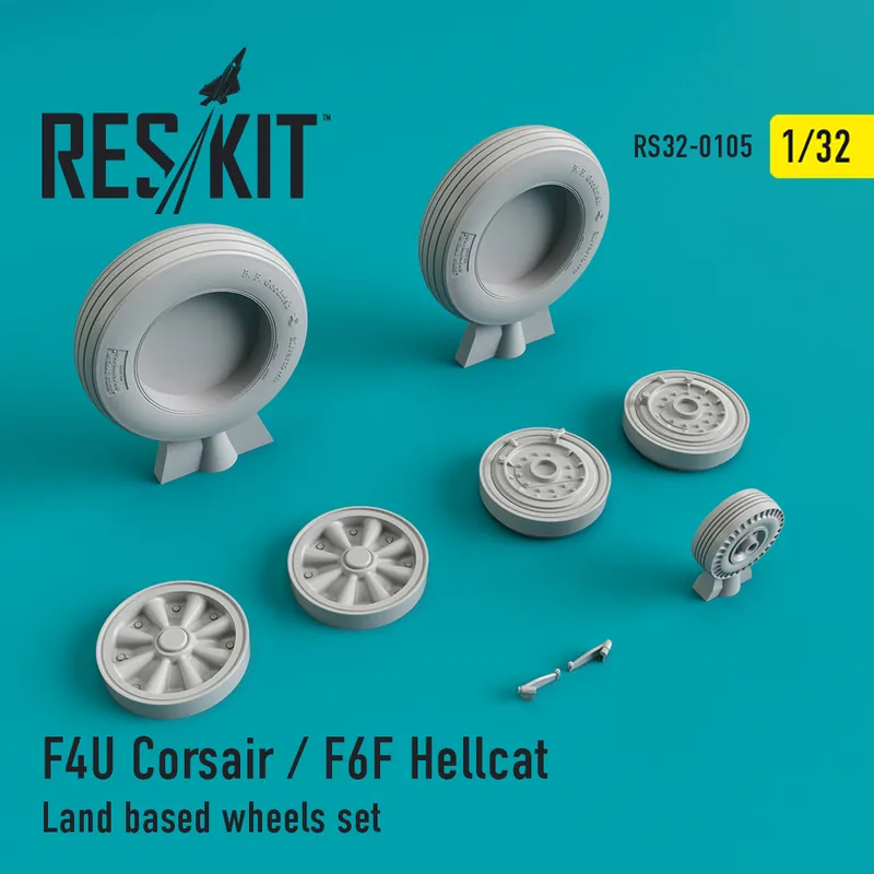 Acheter En Ligne DISCONTINUED RES/KIT 32-0105 F4U Corsair / F6F Hellcat Land based wheels set