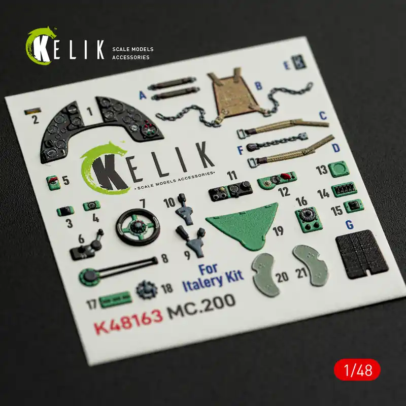 KELIK K48163 Macchi C.200 Saetta - Interior 3D-Decals (for Italeri Kits) Meilleure Vente