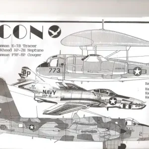 Prix Promo Falcon Model VC004 Grumman E-1 Tracer / F9F-8P Reconnaissance Cougar and AP-2H Spooky Neptune - Conversion Set (for Hasegawa kits)