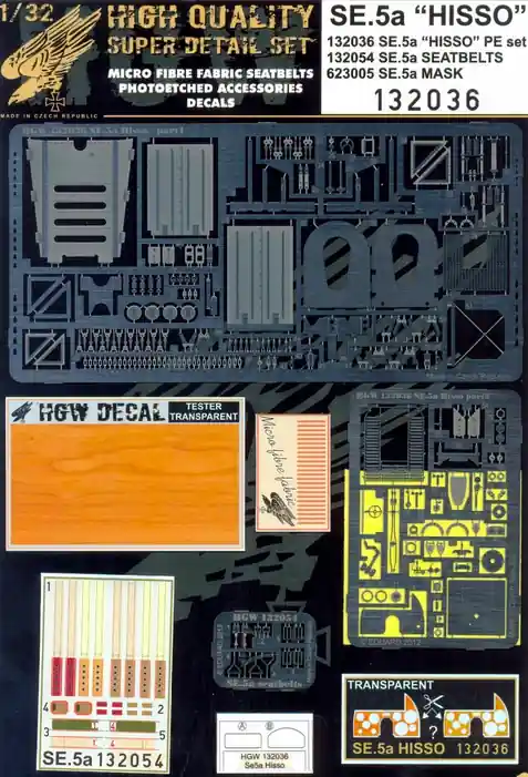 HGW Models 132036 SE.5a HISSO - Super Detail Set Certifié