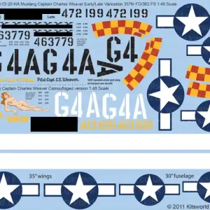 Kits World 148055 North-American P-51 D-20 NA Mustang (‘Passion Wagon‘) Promotion
