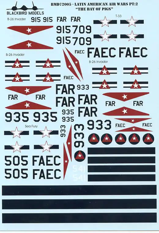 Blackbird Models D72005 Bay Of Pigs (1961) Planes Decals Bon Plan