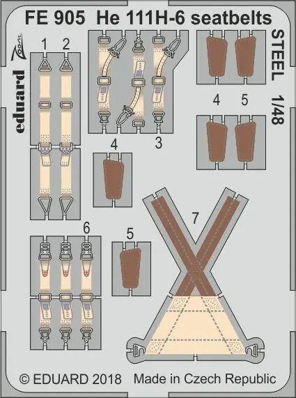 Eduard FE905 He 111H-6 seatbelts STEEL ICM Promotion Saisonnière