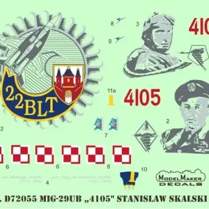 Remise Model Maker Decals D72055 MiG-29UB "4105" Stanisław Skalski