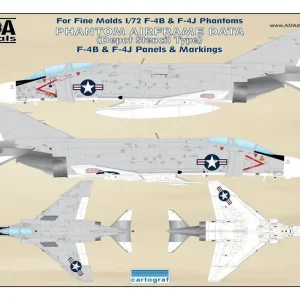 Petit Prix AOA decals 72-016 PHANTOM AIRFRAME DATA (Depot Stencil Type) - McDonnell F-4B & F-4J Panels & Markings