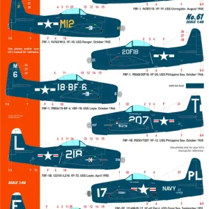 Achetez Aujourd'hui CtA Cut then Add 061 Grumman F8F Bearcat - All types of this aircraft (US Navy / 8 Markings)
