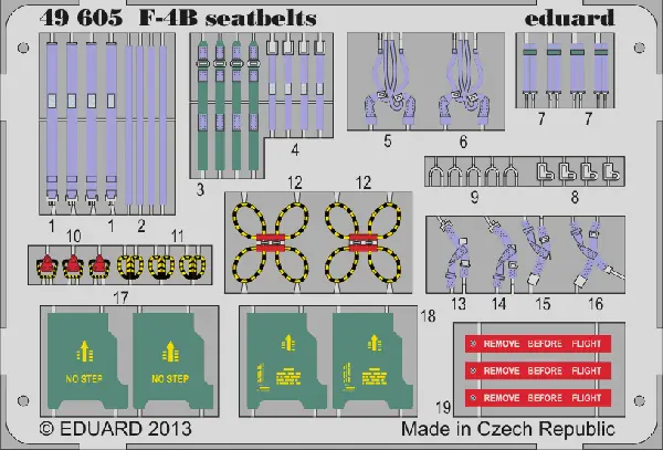 Eduard 49605 F-4B seatbelts ACADEMY Bon Marché
