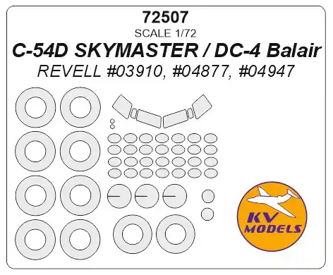 KV Models 72507 C-54D SKYMASTER / DC-4 Balair (REVELL) + wheels masks Commande En Gros