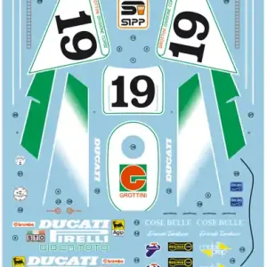 Blue Stuff 12-049 Ducati 888 SBK - Team Grottini / D. Tardozzi 91‘ (for Tamiya 14063 Kit) Offre Du Jour