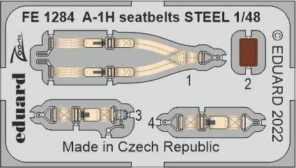 Eduard FE1284 A-1H seatbelts STEEL TAMIYA Expédition Rapide