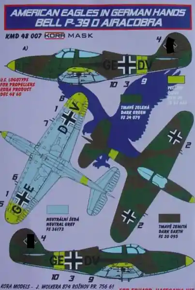 Kora Models KMD48007 Bell P-39D Airacobra Luftwaffe Prix Bas
