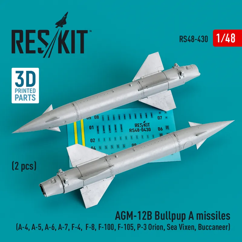 RES/KIT 48-0429 AGM-12C Bullpup B Missiles (2 pcs) (A-4, A-5, A-6, A-7, F-4, F-8, F-100, F-105, P-3 Orion, Sea Vixen, Buccaneer) Meilleur Choix