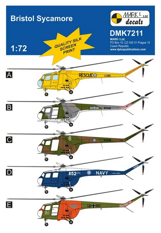Mark I Decals DMK7211 Bristol Sycamore - 5 x camo schemes Top Vente