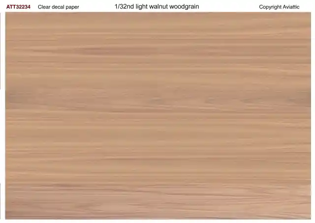 Aviattic ATT32234 Walnut / Birch / Mahogany - woodgrain light (clear decal paper) Expédié Aujourd'hui