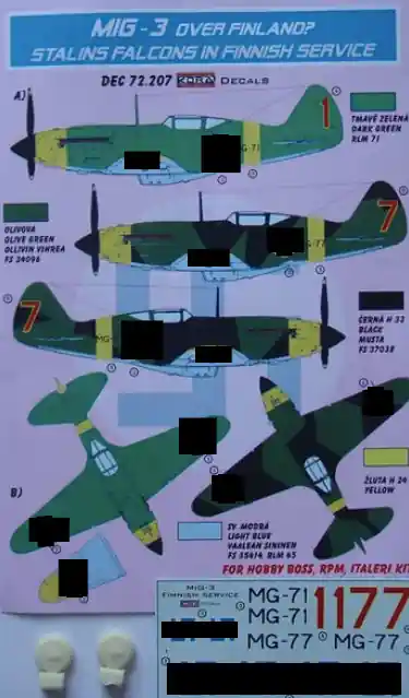 Kora Models Dec72207 Mikojan-Gurjevič MiG-3 Finnish Produit De Marque