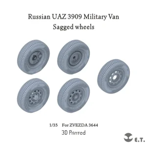 Dernière Chance ET Model P35-115 Russian UAZ 3909 Military Van Sagged Wheels (For Zvezda 3644)