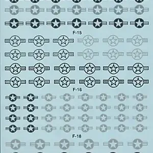 Microscale 48006 US Standard Insignia for F-14 Tomcat, F-15 Eagle, F-16 Falcon and F/A-18 Hornet Jusqu'à Épuisement Des Stocks