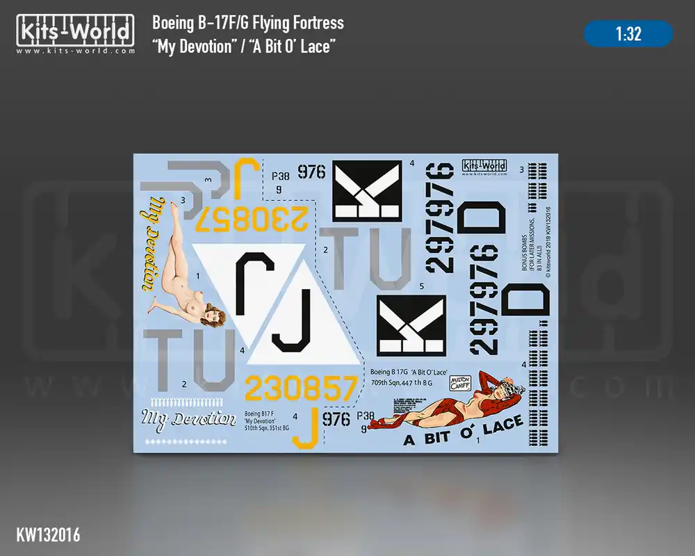 Kits World 132016 Boeing B-17F/G Flying Fortress (‘My Devotion‘ / ‘A Bit O Lace‘) Meilleur Prix