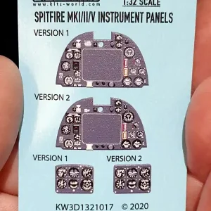 Acheter Direct Kits World 3D1321017 Supermarine Spitfire Mk.I / II / V 3D Full colour Instrument Panel (for Hasegawa, Hobby Boss and Revell kits)