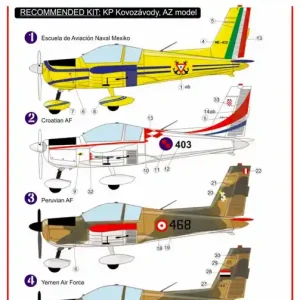 Kovozavody Prostejov KPEX020 Z-242L Military 4x decal Expédié Aujourd'hui