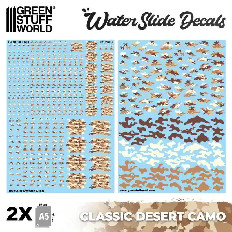 Green Stuff World 2389 Waterslide Decals - Classic Desert Camo Expédition Rapide