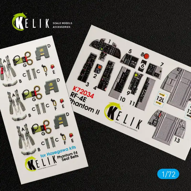 KELIK K72034 RF-4E "Phantom II" Interior 3D Decals For Hasegawa Kit Promotion Saisonnière