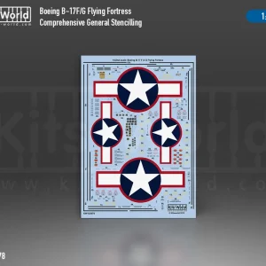 Kits World 132078 Boeing B-17F/G Flying Fortress Red Outlines Stars and Bars - Comprehensive General Stencilling Quantité Limitée