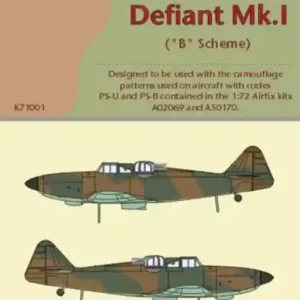 Bon Marché Peewit 71001 Camouflage mask for Defiant Mk.I Airfix