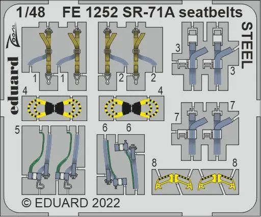 Eduard FE1252 SR-71A seatbelts STEEL REVELL Certifié