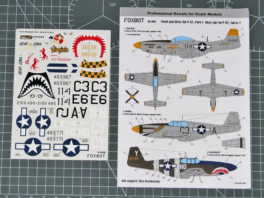 Soldes FOXBOT 48-060A North American P-51 Mustang Nose art, Part 1 (Stencils not included)