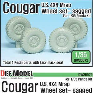 Nouvel Arrivage DEF Model DW35072 US Cougar 4X4 MRAP Sagged Wheel set (for Panda 1/35)