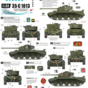 Star-Decals 35-C1013 British Comets 2. Comets in Hong Kong. A34 Comet Usine Directe