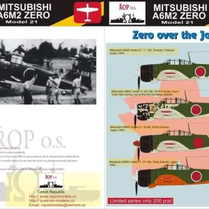 Petit Prix Ropos Models MNFDL48017 Mitsubishi A6M2 Zero Model 21 - Zero over the Japan