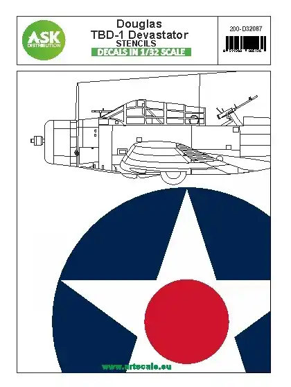 Art Scale Kit D32087 Douglas TBD-1 Devastator Decals Bon Plan